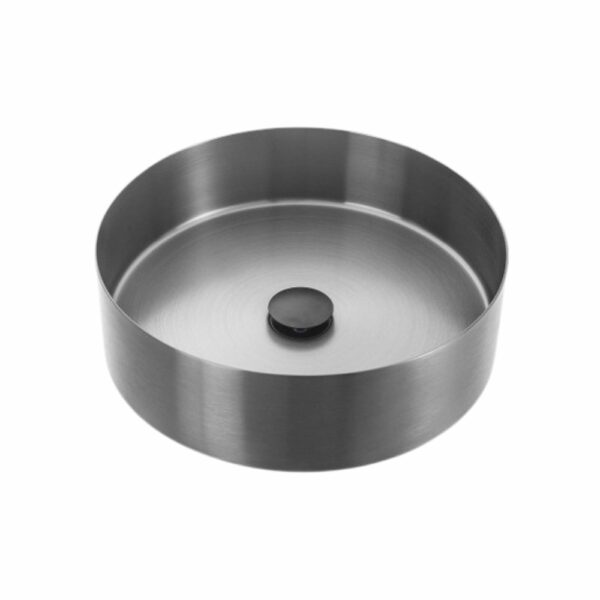 Cuba Banheiro Redonda Preta em Aço Inox 304