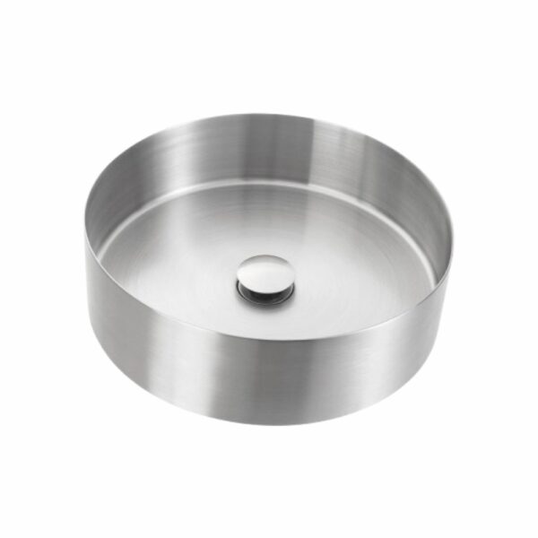 Cuba Banheiro Redonda Prata em Aço Inox 304