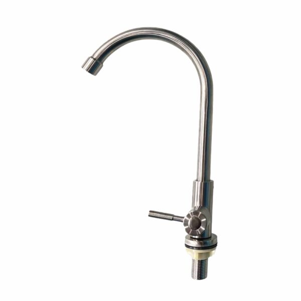 Torneira em Aço Inox Escovada com Núcleo da Válvula em Cobre 30cm