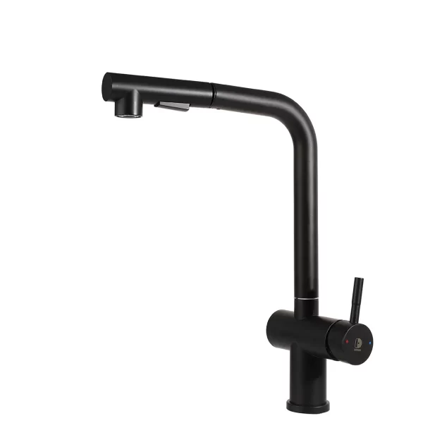Torneira Gourmet Monocomando Preta Extensível